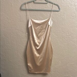 Chic Satin Mini Dress in Cream